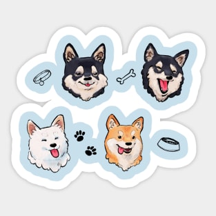 Shiba Inu Friend Faces Sticker